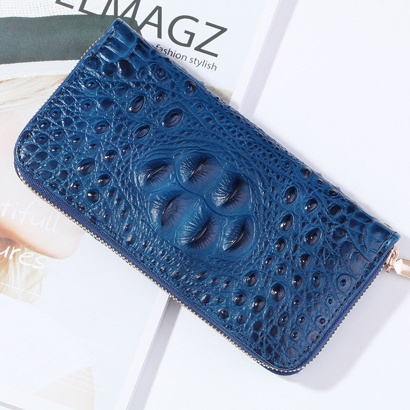 Luxury Alligator Pattern Split Leather Clutch Bag Men&#39;s Wallets Business Handbag Crocodile Male Clutch Wallet Card Holder Purse