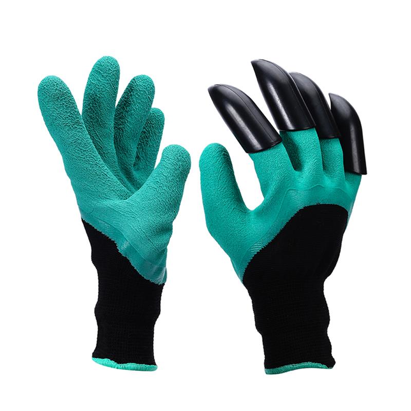 Garden Gloves With Claws ABS Plastic Garden Rubber Gloves Gardening Digging Planting Durable Waterproof Work Glove Outdoor