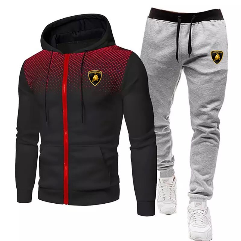 2021 Autumn and Winter New Men&#39;s Hoodie + Pants Harajuku Sports Suit Casual Sports Shirt Track Suit Brand Lamborghini Sportswear