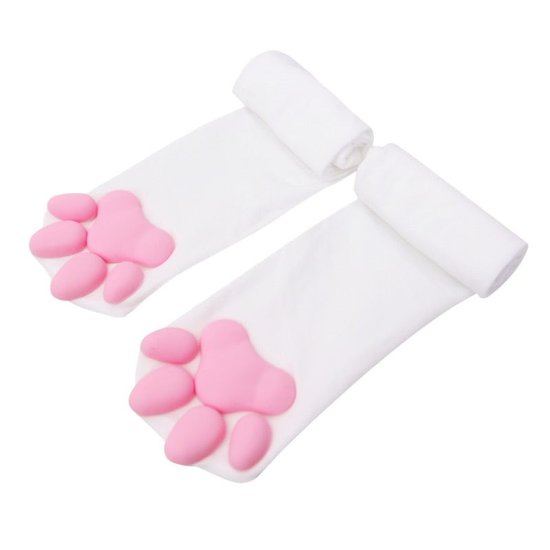 New Cat Paw Socks For Women Girls Kawaii 3D Cat Claw Toe Beanies Cute Gift Lolita Paw Pads Cosplay Cat Paw Pad Thigh High Socks