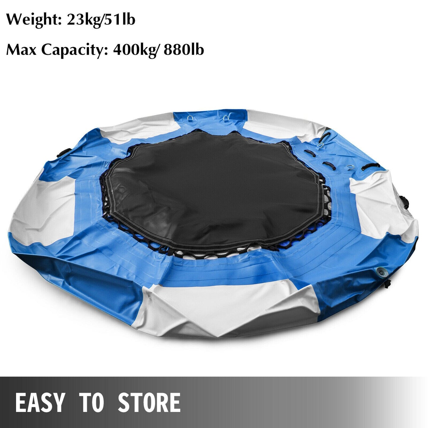 VEVOR Inflatable Water Trampoline PVC Tarpaulin Floated Bounce Platform Smooth and Waterproof Surface W/ Ladder For Pool Ocean