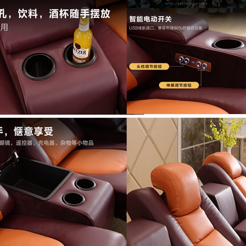 electric recliner relax massage chair theater living room Sofa bed functional genuine leather couch Nordic modern диван мебель