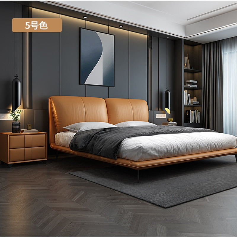 Italy Style 1.8m King Size Bed for Bedroom Leather Furniture
