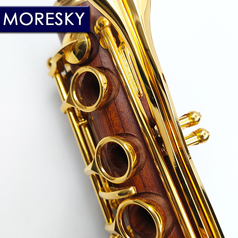 MORESKY Red Wood Professional Clarinet  Rosewood  bB Gold-plated keys Solid wood  Sib Klarnet