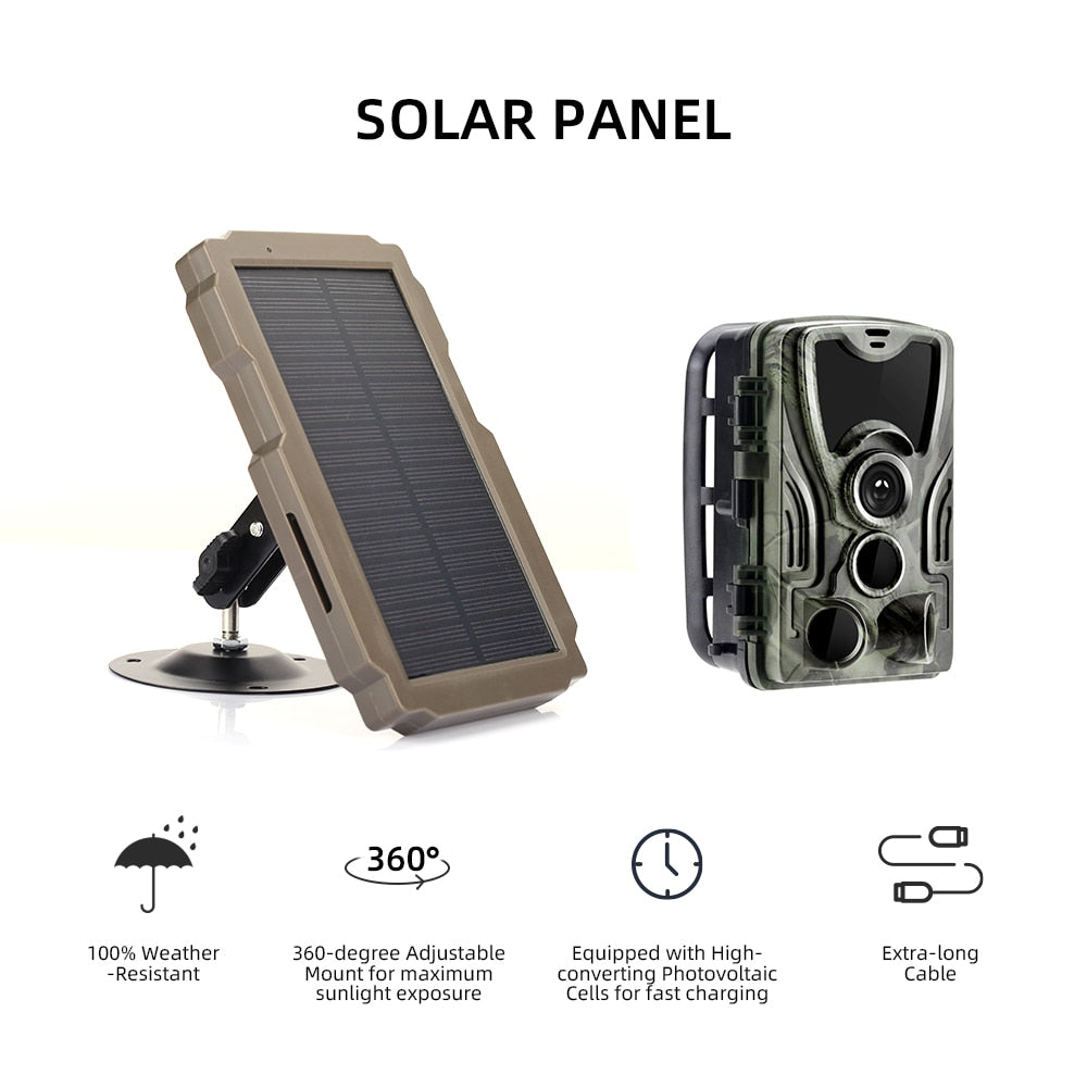 Outdoor Solar Panel 5000mA 12V Solar Power Supply Charger Battery for Suntek 9V HC900 HC801 HC700 HC550 HC300 Trail Camera