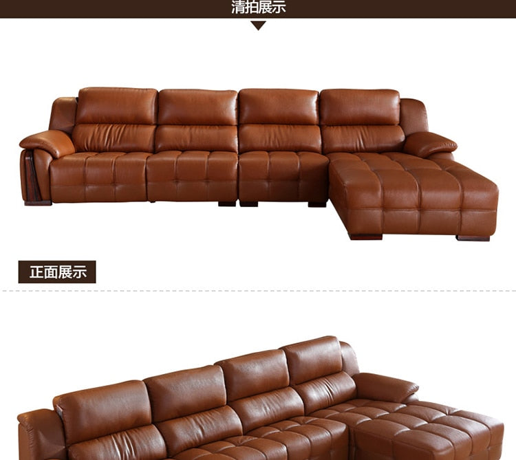 Living Room Sofa set real genuine leather sofas salon couch electric recliner L sofa cama speaker air cleaner puff asiento mueb