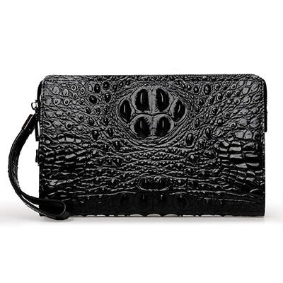 Crocodile pattern men clutch bag password wallet genuine leather wallet men card holder wallet mobile phone bag anti-theft purse