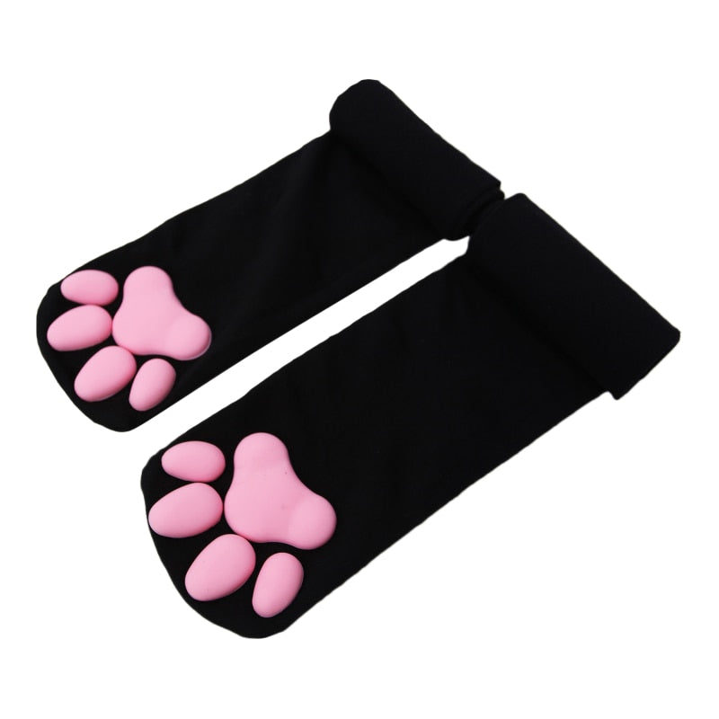 New Cat Paw Socks For Women Girls Kawaii 3D Cat Claw Toe Beanies Cute Gift Lolita Paw Pads Cosplay Cat Paw Pad Thigh High Socks