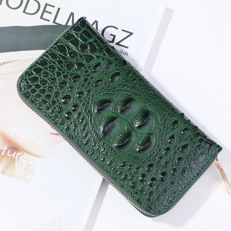 Luxury Alligator Pattern Split Leather Clutch Bag Men&#39;s Wallets Business Handbag Crocodile Male Clutch Wallet Card Holder Purse