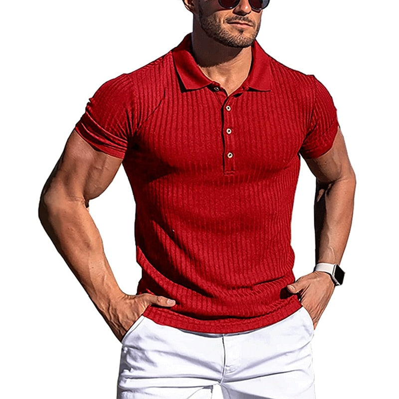 2022 Summer Polo Men Shirts Short Sleeves Mens Polo Fashion Business Tops Male Casual Slim Fit Solid Men's Clothing 5XL New