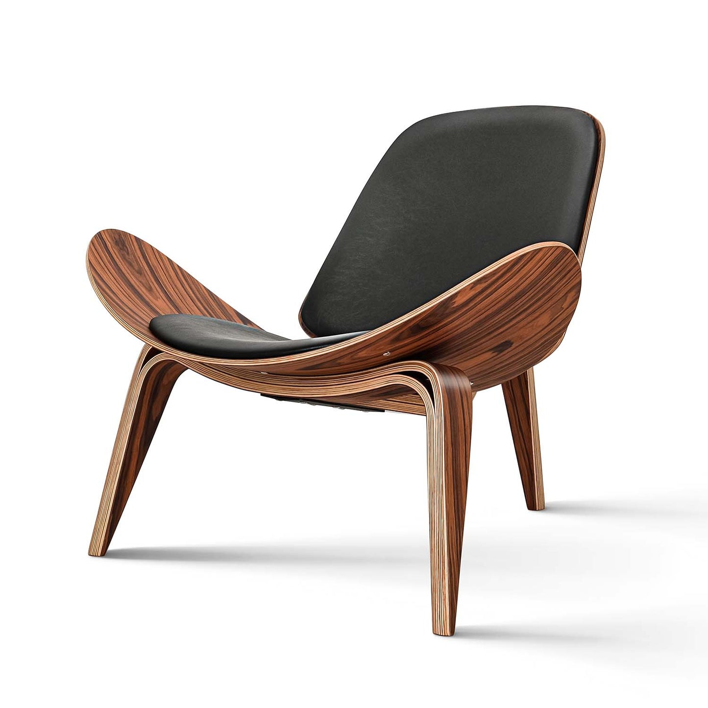 Lounge Chair Three Legged Shell Chair Ash Wood Fabric Upholstery Living Room Furniture Modern Lounge Shell Chair Replica
