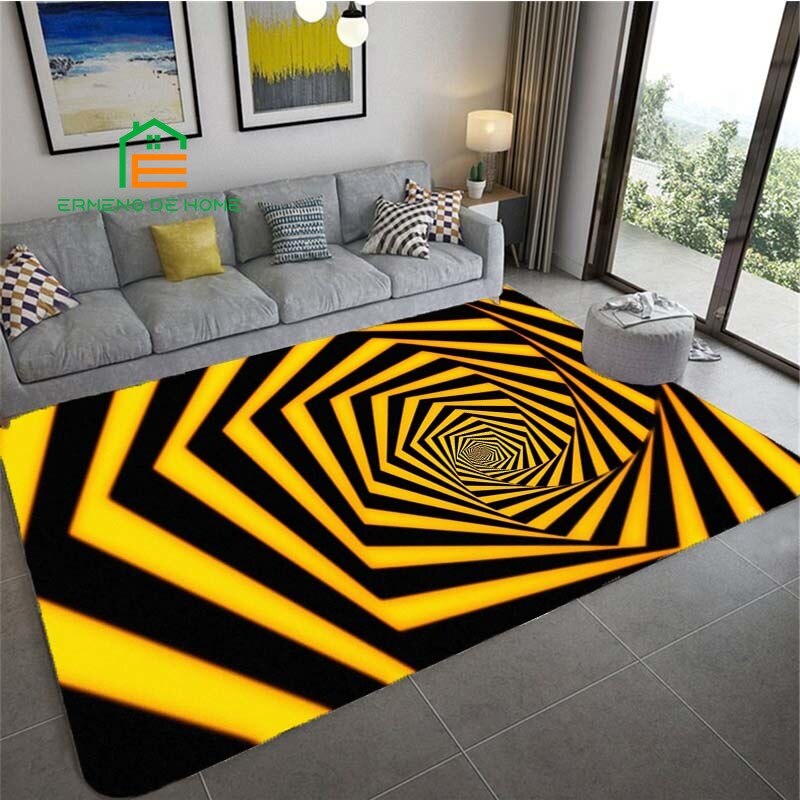 3D Vision Illusion Print Rug Rainbow Carpet Non-Slip Mat Indoor Sofa Area Rug Runner Carpet Yoga Mat Gift 14 Sizes