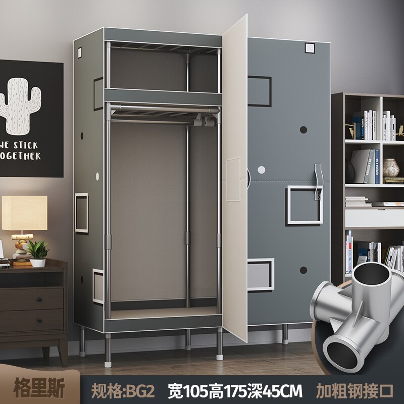Non Woven Wardrobes Armoire Bedroom Closets Bold Steel Pipe Folding Wardrobes Storage Cabinet Organizer Armarios Home Furniture