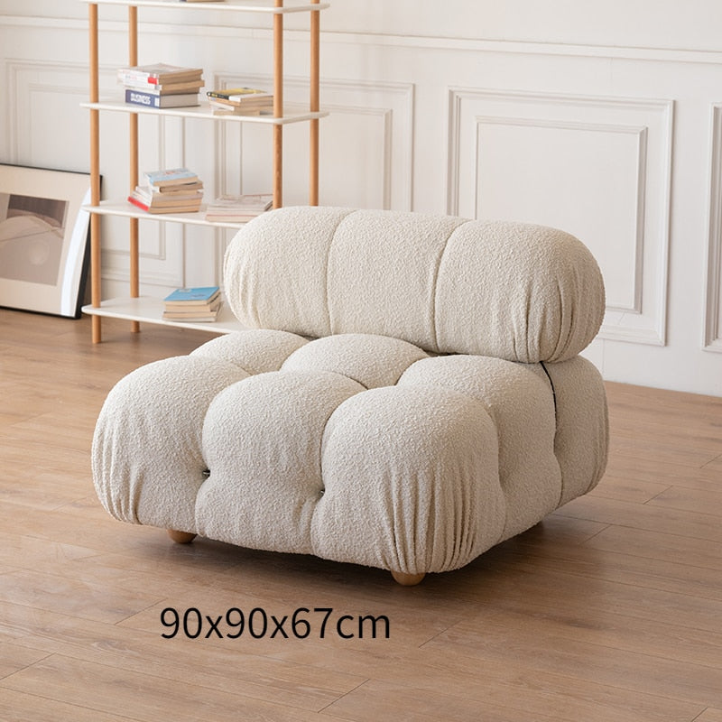 Living Room Furniture Lazy Sofa Custom Color Size Italian Camalleonda Fabric Combination Sofa Lamb Fleece Mario Sofa Bed