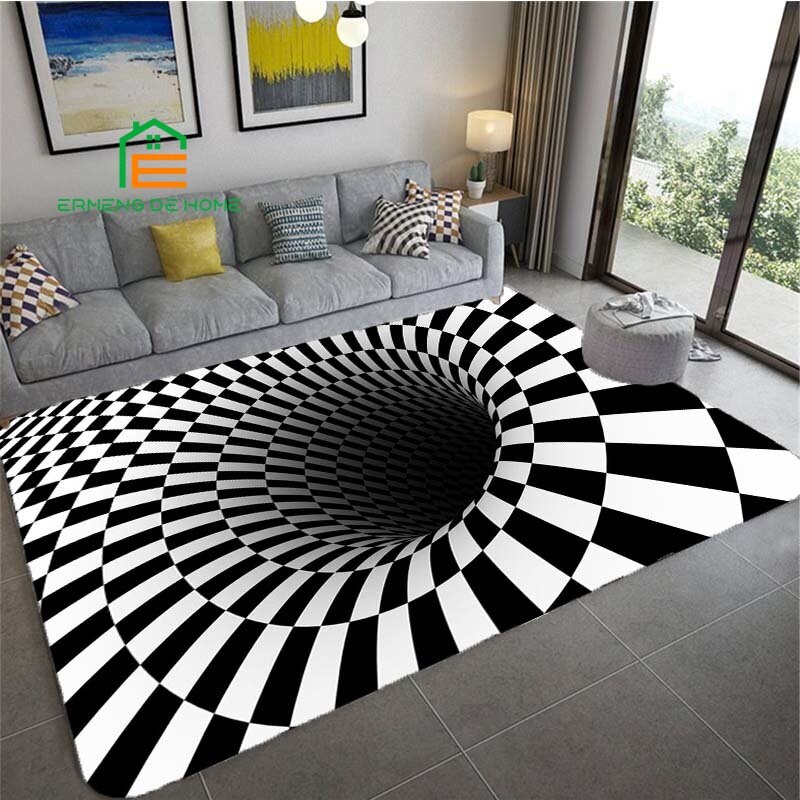 3D Vision Illusion Print Rug Rainbow Carpet Non-Slip Mat Indoor Sofa Area Rug Runner Carpet Yoga Mat Gift 14 Sizes