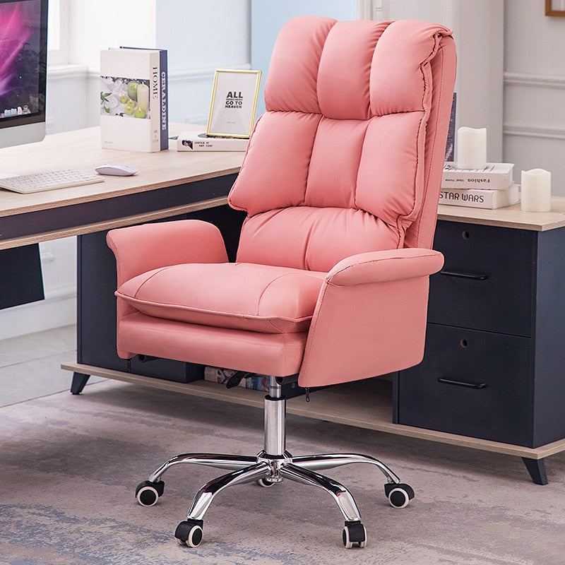New white gaming chair Comfortable Soft Sofa Chair Bedroom Computer Chair girls live gamer chair leather office chair furniture