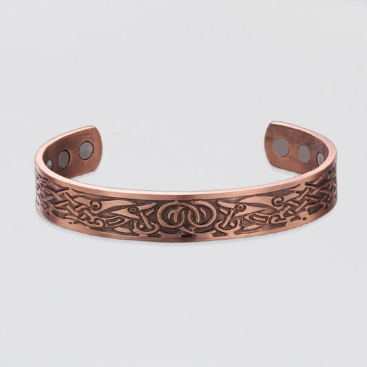 2022 Pure Copper Bracelet Men Energy Magnetic Adjustable Cuff Bracelet Femme Dragon Viking Wide Bracelets Bangles for Women