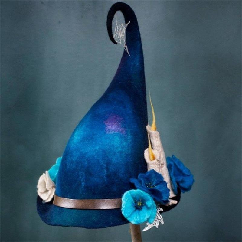 Halloween Party Felt Witch Hats Fashion Women Masquerade Cosplay Magic Wizard Hat for Party Clothing Props