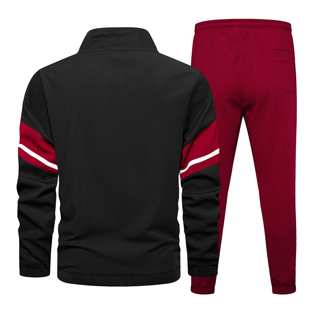 Men Tracksuit Autumn Winter Men's Set Brand Sports Suit Jacket+Pants 2 Pieces Set Fashion Casual Track Suit 2021 Men Clothing