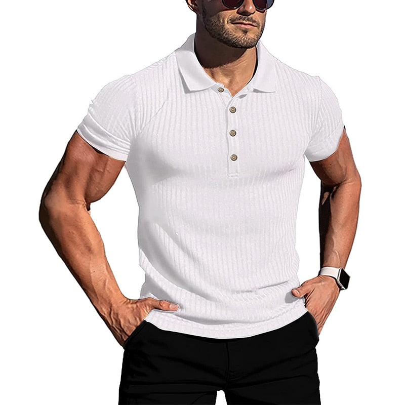 2022 Summer Polo Men Shirts Short Sleeves Mens Polo Fashion Business Tops Male Casual Slim Fit Solid Men's Clothing 5XL New